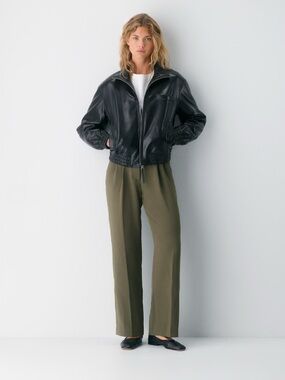 Aritzia The Effortless Pant Length Full, Rise Low, Leg Wide Olive Green reSize 0